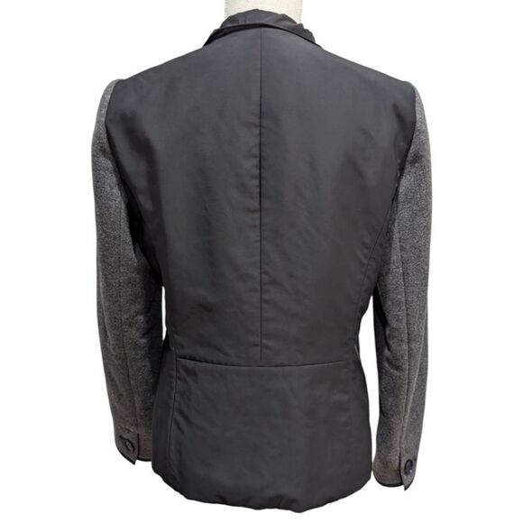 Lafayette 148 New York Mixed Media Jacket Nylon w/ Wool Two Tone Black and Grey - Picture 2 of 8